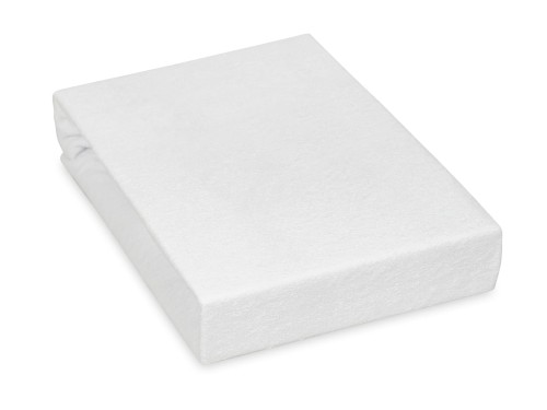 porządne prześcieradło frotte kolor biały na materac 90x200 cm
