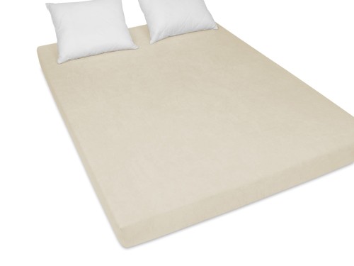 prześcieradło z gumką 180x200 cm w kolorze ecru materiał frotte