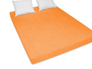 Prześcieradło z gumką 140x200 cm bardzo grube z frotte łososiowe
