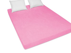 Prześcieradło z gumką 180x200 cm bardzo grube z frotte jasnoróżowe