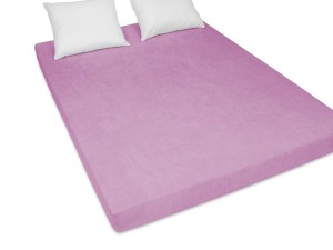 Prześcieradło z gumką 140x200 cm bardzo grube z frotte fioletowe