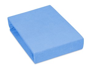 Prześcieradło z gumką 90x200 cm bardzo grube z frotte niebieskie