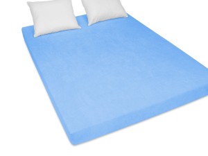 Prześcieradło z gumką 140x200 cm bardzo grube z frotte niebieskie