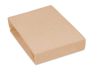 Prześcieradło z gumką 120x200 cm bardzo grube z frotte jasnobeżowe