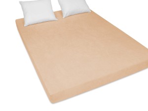 Prześcieradło z gumką 160x200 cm bardzo grube z frotte jasnobeżowe