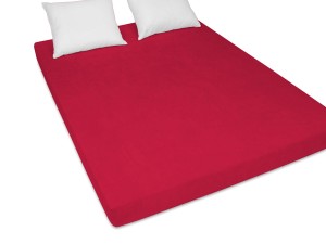 Prześcieradło z gumką 200x220 cm bardzo grube z frotte bordowe