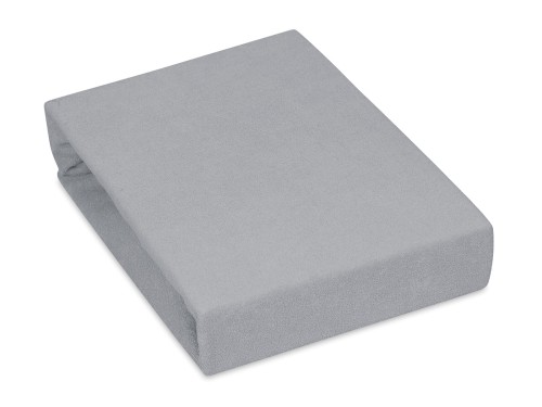 porządne prześcieradło na łóżko z frotty w kolorze popielatym 120x200 cm