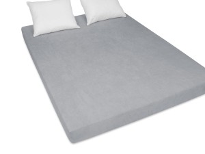 Prześcieradło z gumką 200x220 cm bardzo grube z frotte popielate
