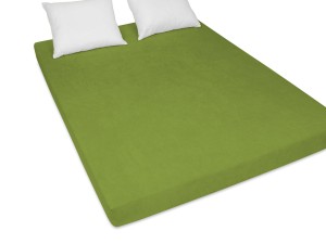 Prześcieradło z gumką 140x200 cm bardzo grube z frotte oliwkowe