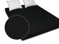 bardzo grube prześcieradło z gumką frotowe w rozmiarze 200/220 cm czarne