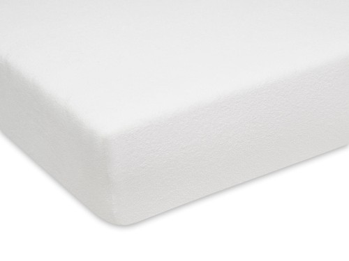 porządne prześcieradło na łóżko z frotty w kolorze białym 80x180 cm