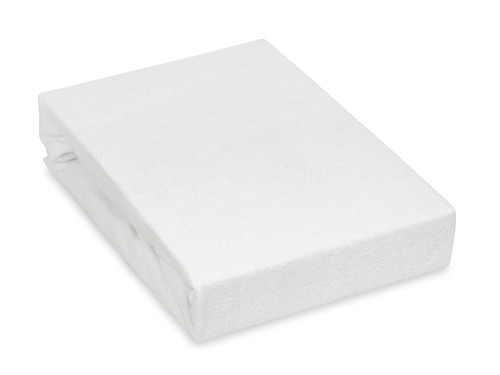 białe prześcieradło z materiału frotowego w kolorze białym rozmiar 100/200