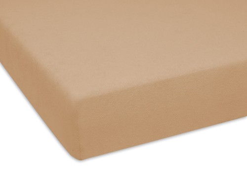 porządne prześcieradło frotte kolor beżowy na materac 80x190 cm
