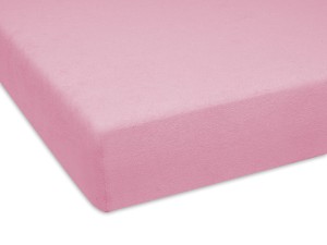 Prześcieradło z gumką 70x140 cm grube z frotte różowe