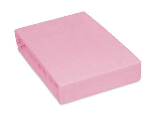prześcieradło z gumką 70x200 cm grube frotte kolor różowy