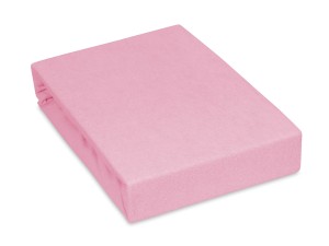 Prześcieradło z gumką 90x190 cm grube z frotte różowe