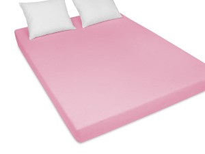 Prześcieradło z gumką 200x220 cm grube z frotte różowe