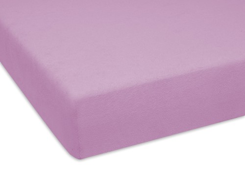 polskie prześcieradło w kolorze fioletowym materiał frotte 70x160 cm