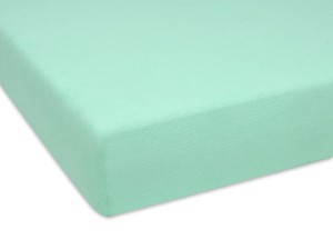 Prześcieradło z gumką 80x190 cm grube z frotte miętowe