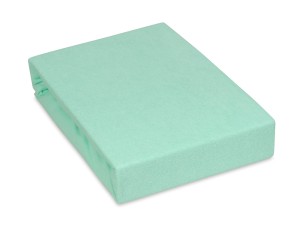 Prześcieradło z gumką 90x190 cm grube z frotte miętowe