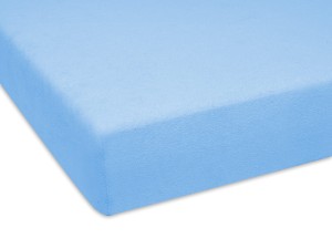 Prześcieradło z gumką 70x140 cm grube z frotte niebieskie