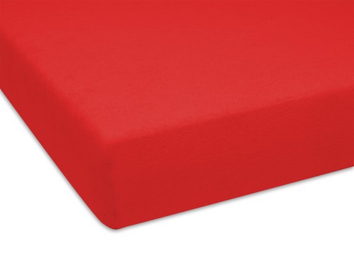 porządne prześcieradło frotte kolor czerwony na materac 70x140 cm