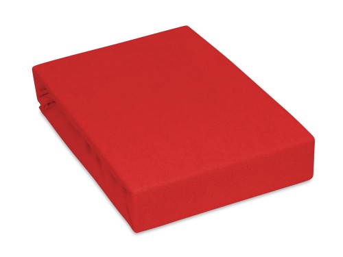 polskie prześcieradło w kolorze czerwonym materiał frotte 120x200 cm