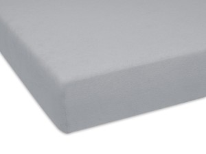 Prześcieradło z gumką 80x190 cm grube z frotte popielate