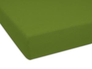 Prześcieradło z gumką 80x190 cm grube z frotte oliwkowe