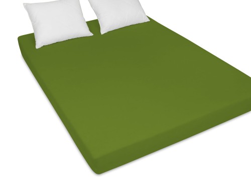 polskie prześcieradło z gumką frotta kolor oliwkowy rozmiar 160/200 cm