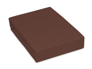 Prześcieradło z gumką 90x190 cm grube z frotte brązowe