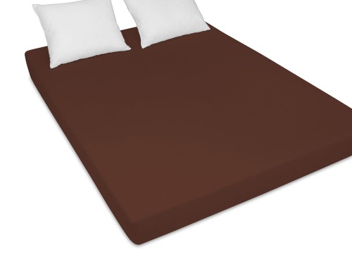 polskie prześcieradło w kolorze brązowym materiał frotte 180x200 cm